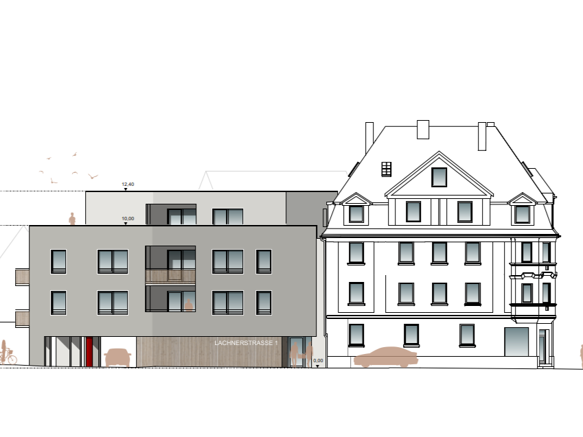 Anbau in Augsburg in Massivbauweise an ein bestehendes Mehrfamilienhaus